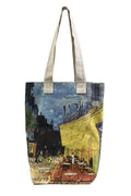 Van Gogh Terrace At Night Print Cotton Tote Bag: Multi