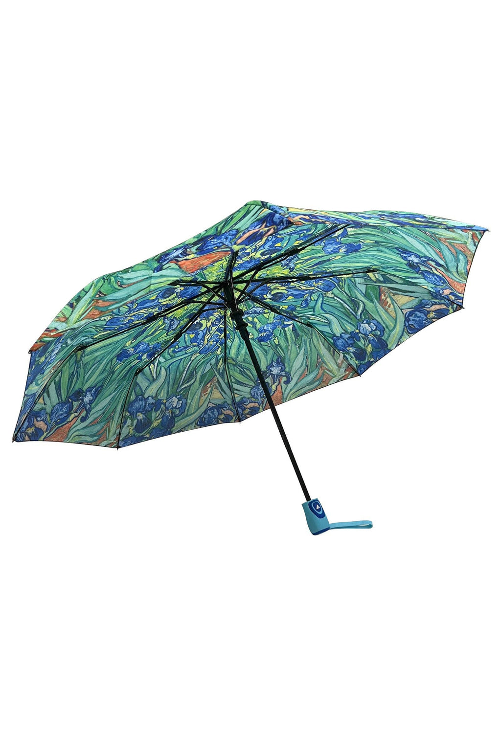 Van Gogh Irises Print Umbrella (Short): Blue