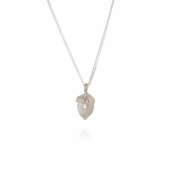 Silver Tiny Acorn Necklace