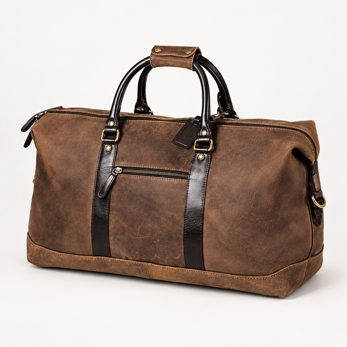 Marcus Vintage Leather Weekender Bag - Brown