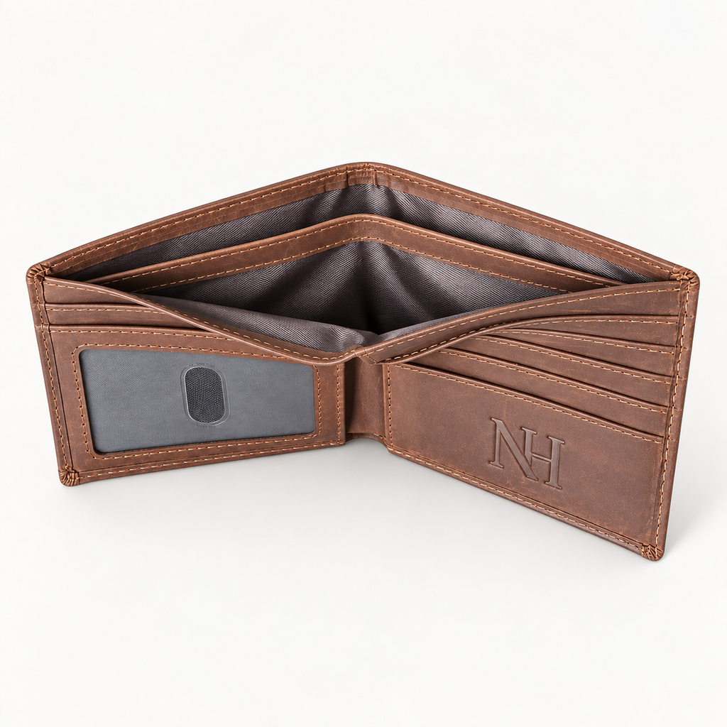 The Northumbrian Hide Brown Leather Bifold Wallet