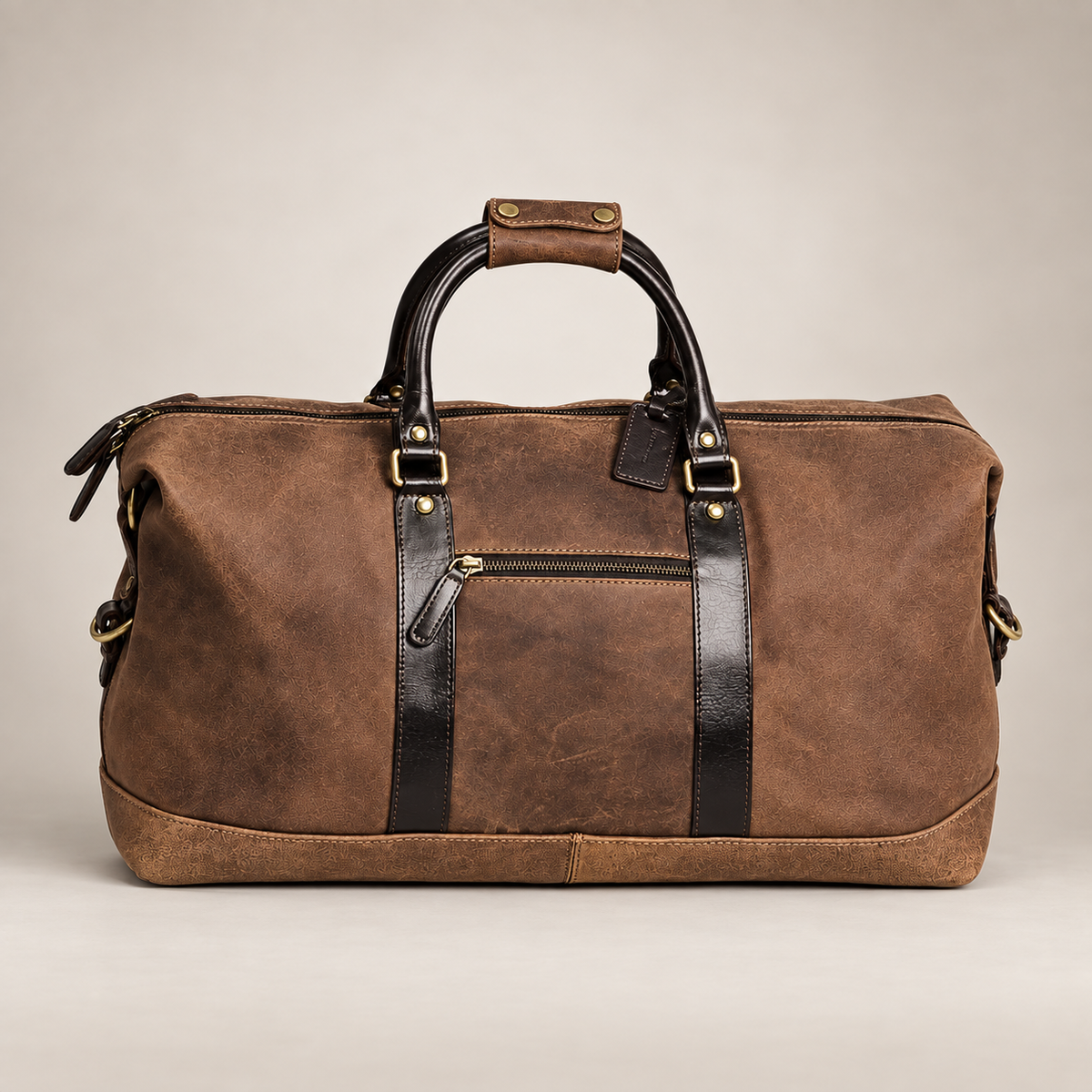 Marcus Vintage Leather Weekender Bag - Brown