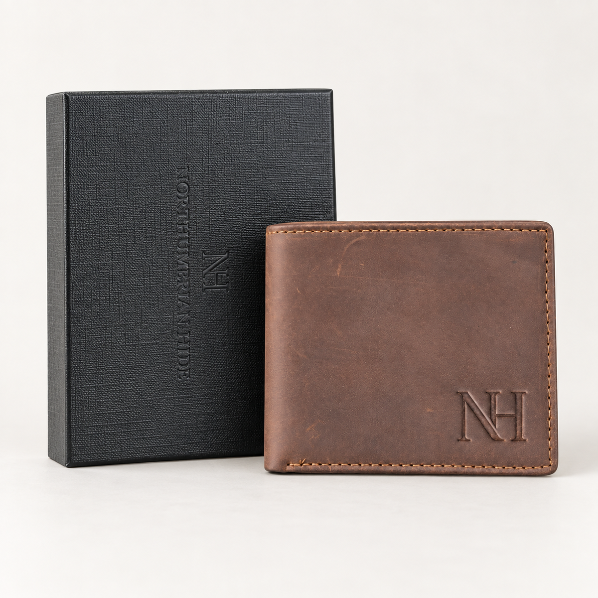 The Northumbrian Hide Brown Leather Bifold Wallet