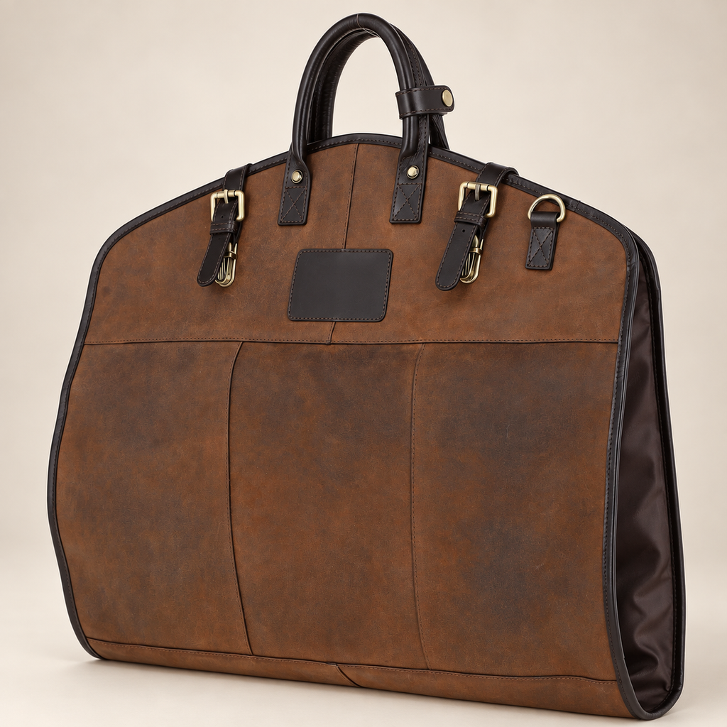 Curtis Oiled Brown Leather Suit Carrier
