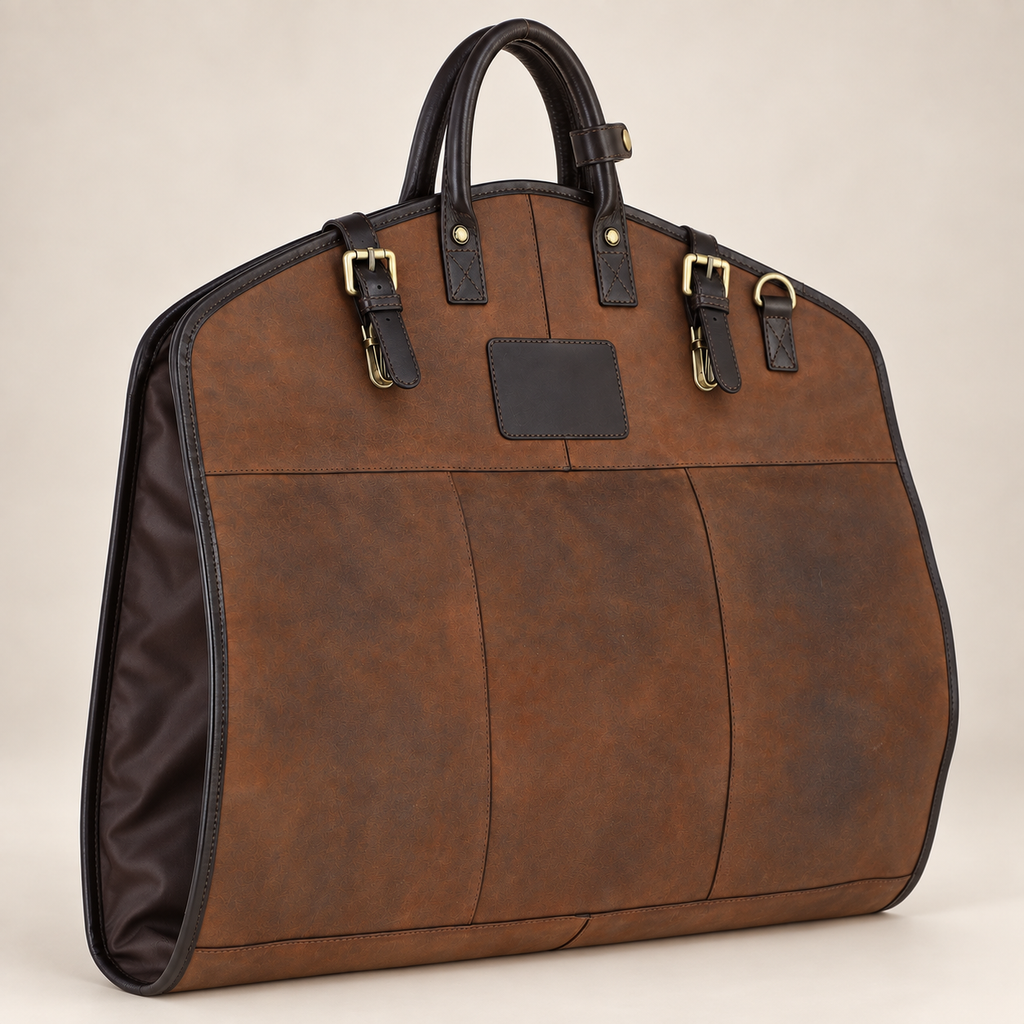 Curtis Oiled Brown Leather Suit Carrier