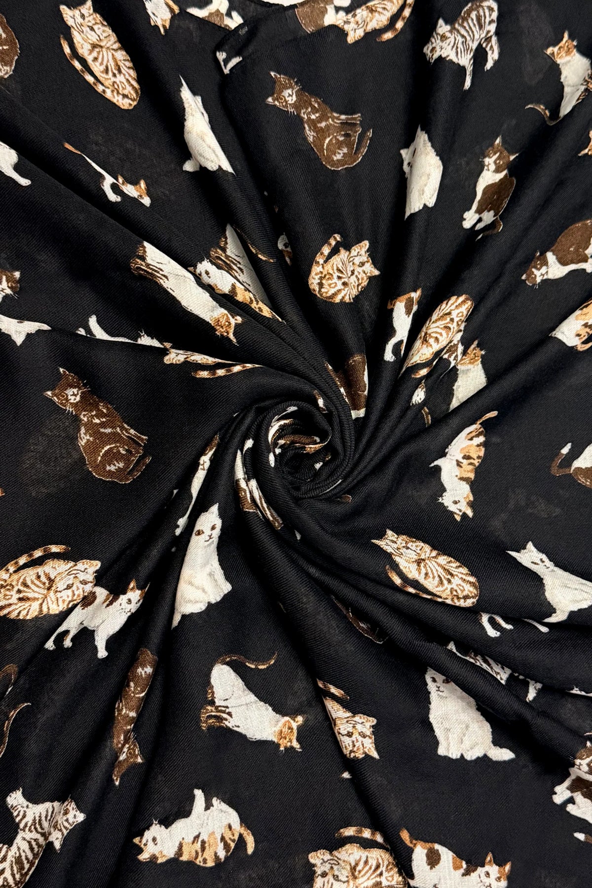 Black Country Cats Print Scarf