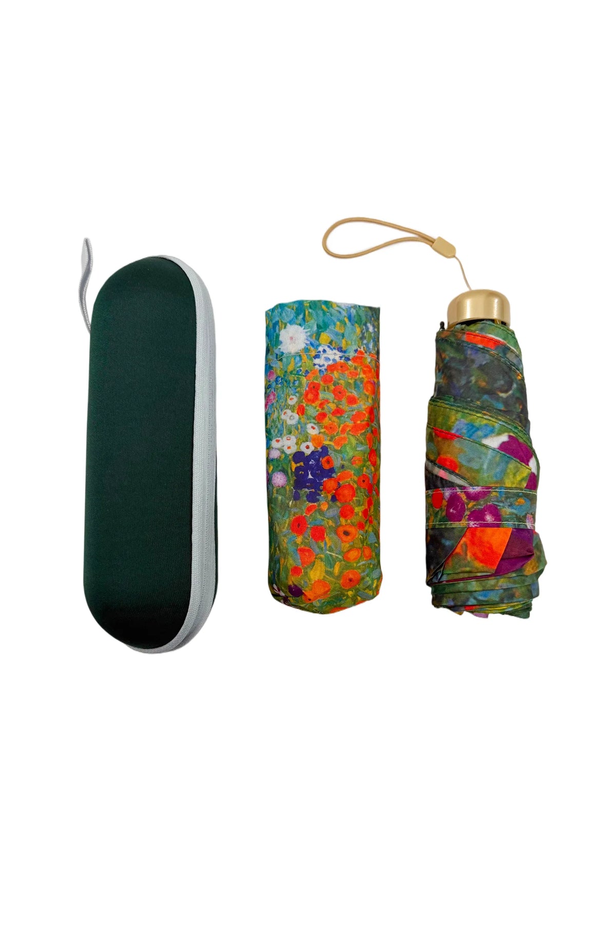 Klimt Flower Garden Compact Travel Umbrella