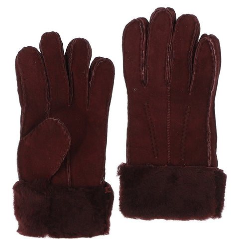 Embleton Women's Suede Sheepskin Gloves – Aubergine
