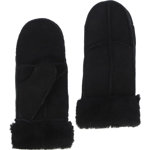 Beadnell Women's Sheepskin Mittens – Black
