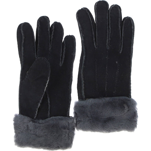 Embleton Women's Suede Sheepskin Gloves – Black / Brissa