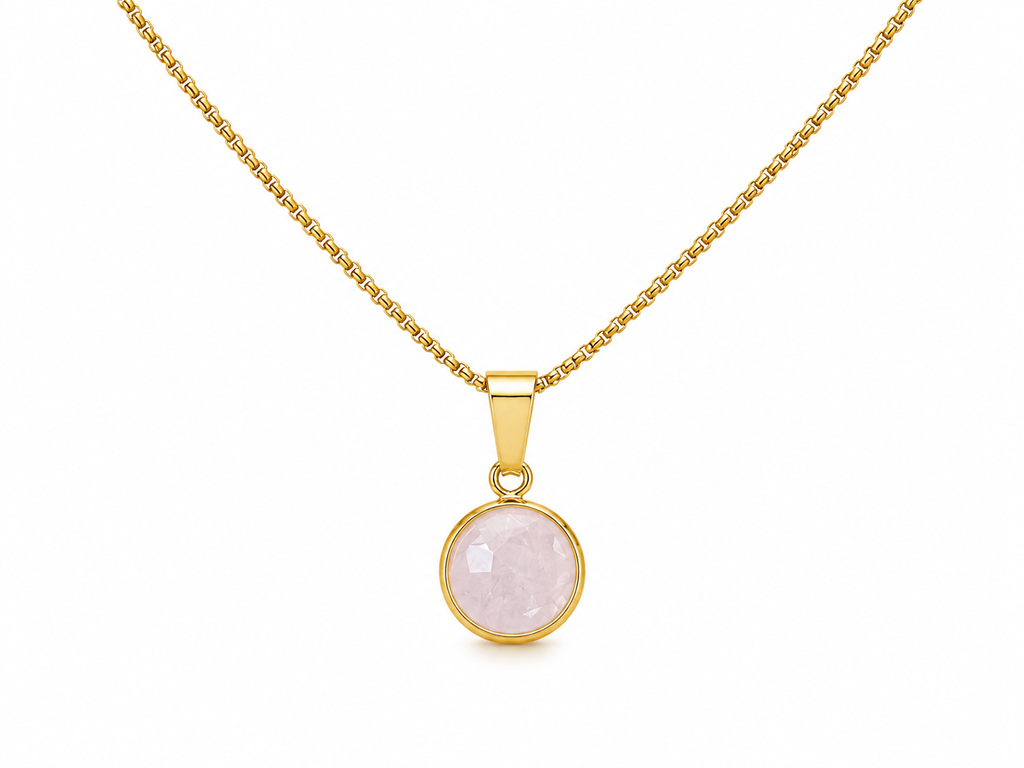 Rose Quartz Gold Necklace