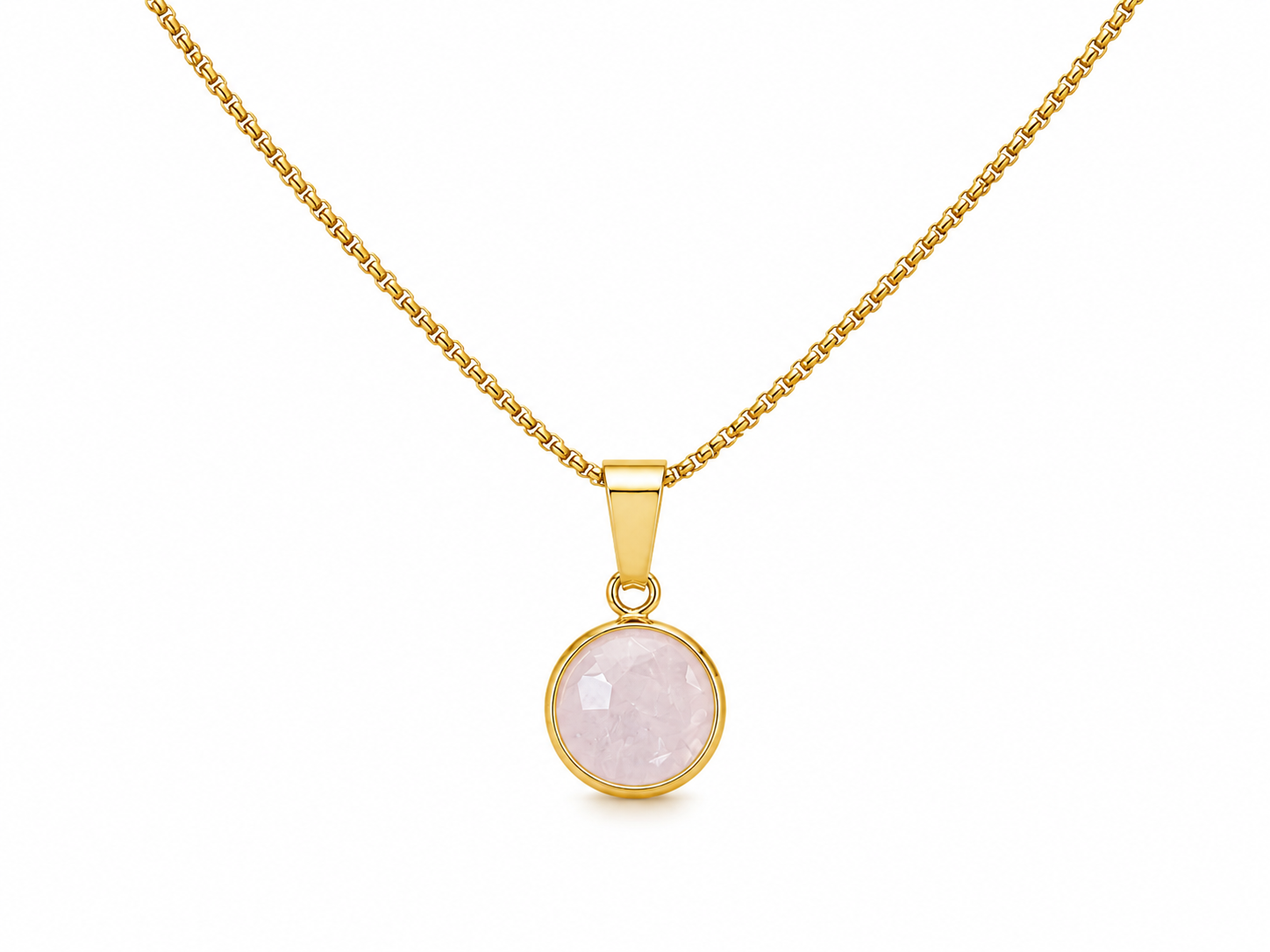 Rose Quartz Gold Necklace