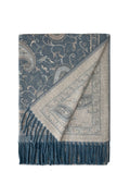 Slate Blue Reversible Paisley Wool Scarf