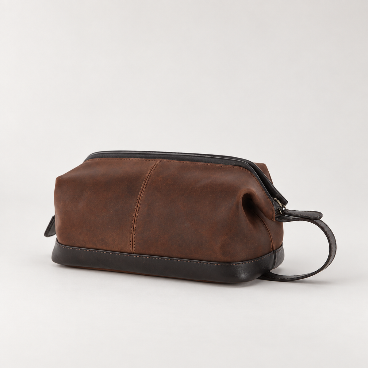 Lou Brown Leather Wash Bag