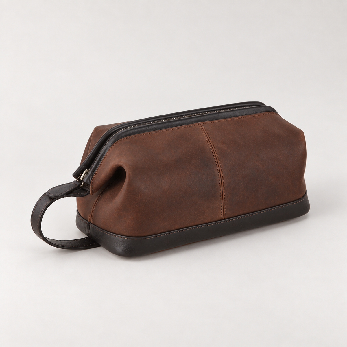 Lou Brown Leather Wash Bag
