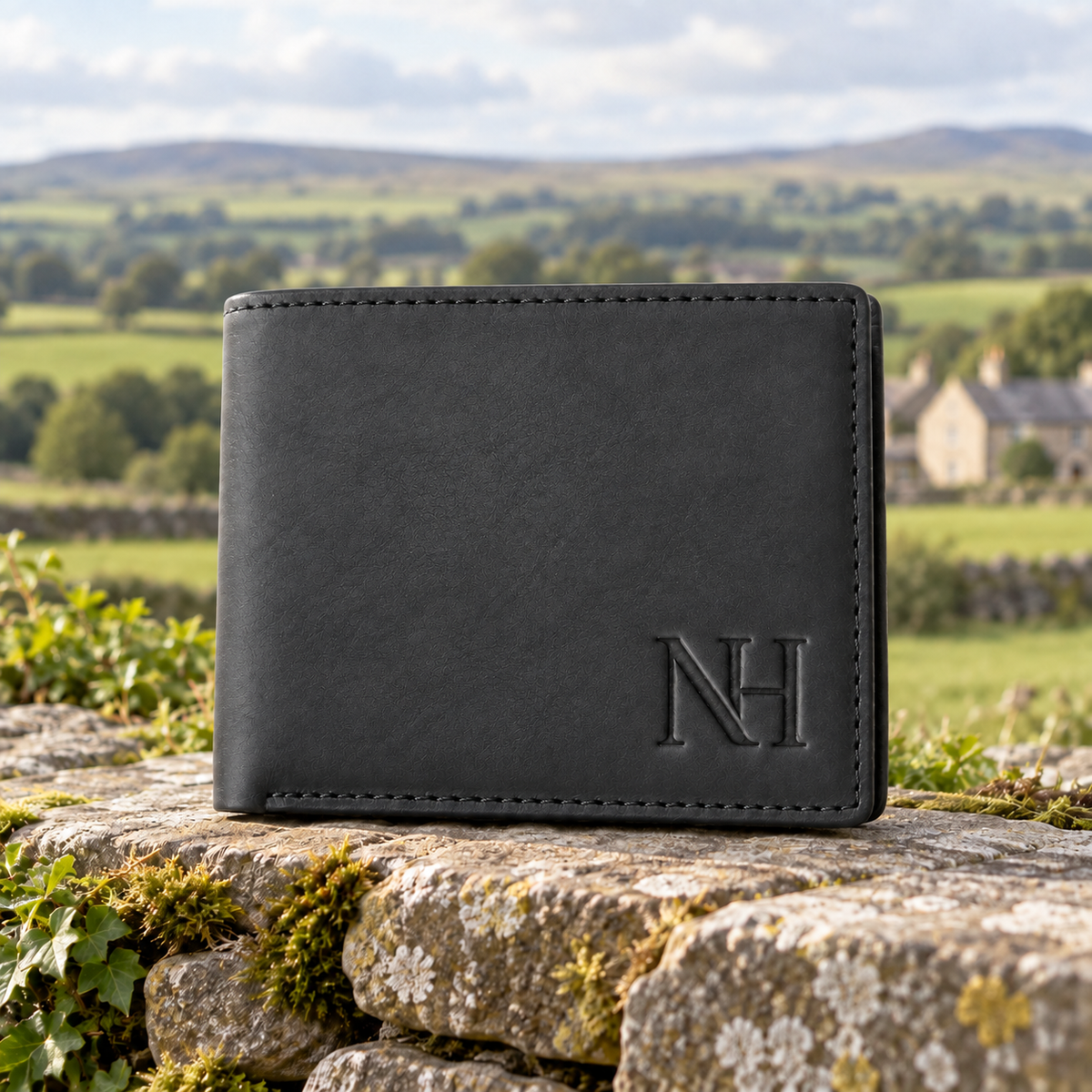 The Northumbrian Hide Black Leather Bifold Wallet