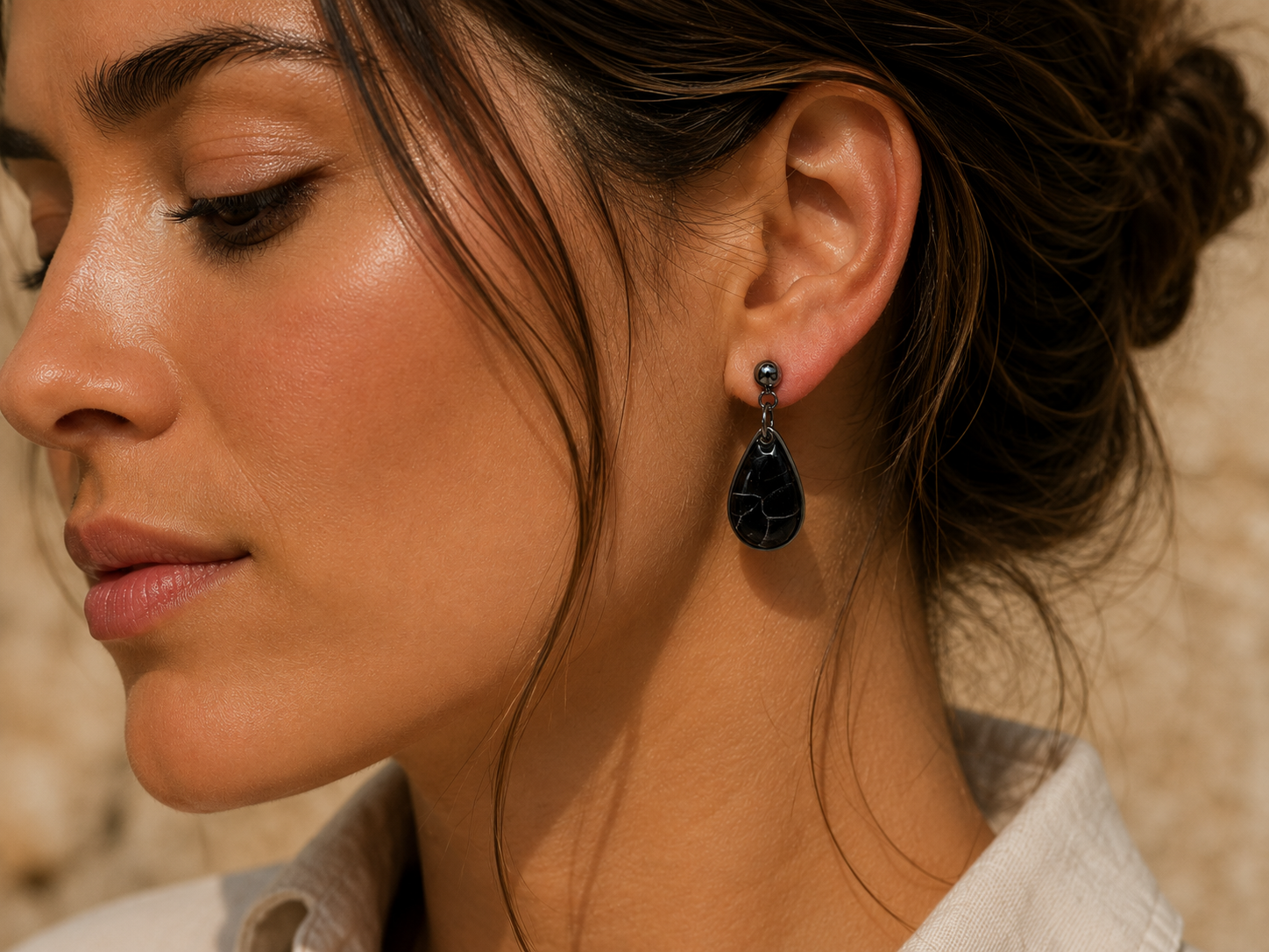 Midnight Onyx Stud Teardrop
