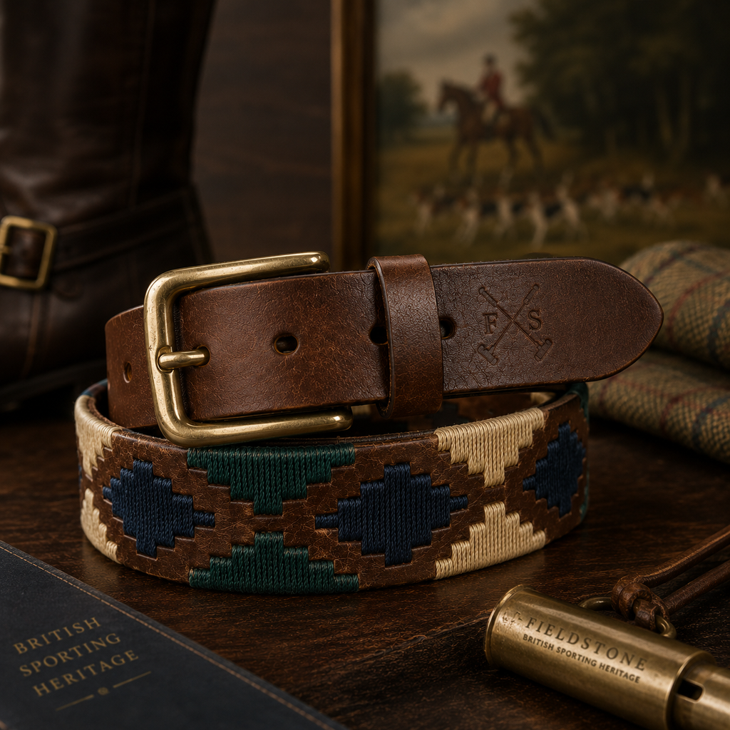 Polo Belt - Blue and Beige