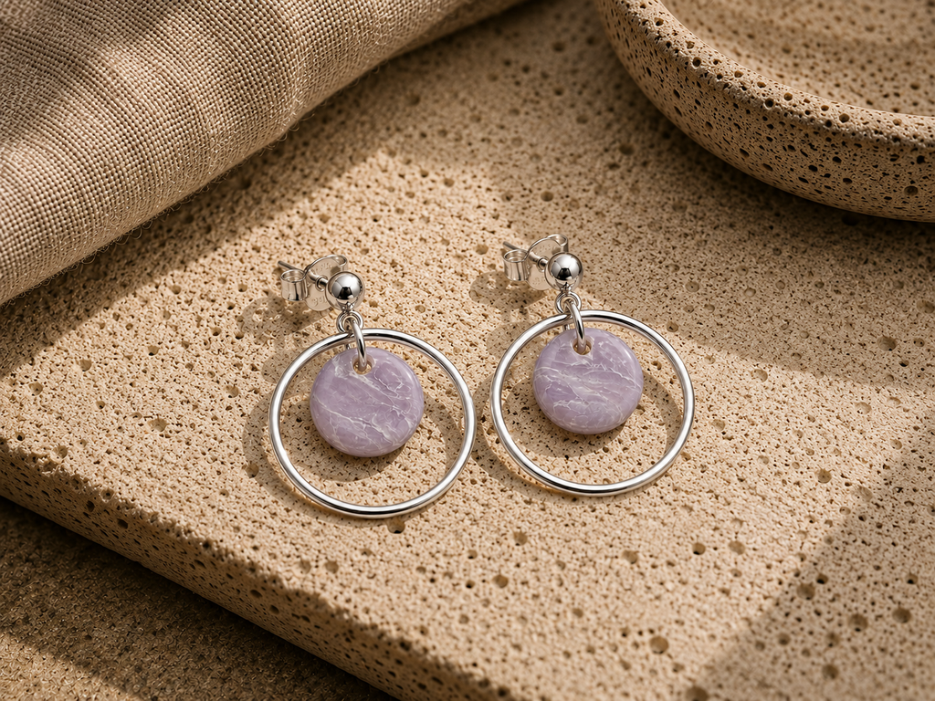 Blushed Lilac Stud Hoop