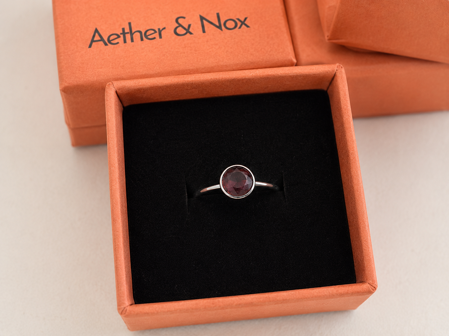 Amaranth Purple Adjustable Slim Ring