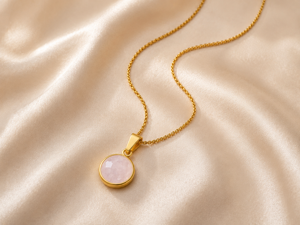 Rose Quartz Gold Necklace
