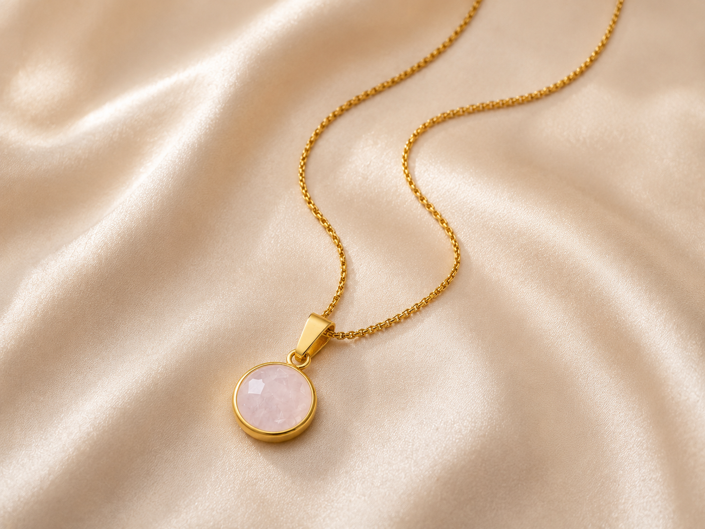 Rose Quartz Gold Necklace