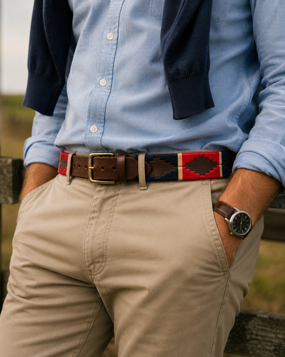Polo Belt - Blue and Red