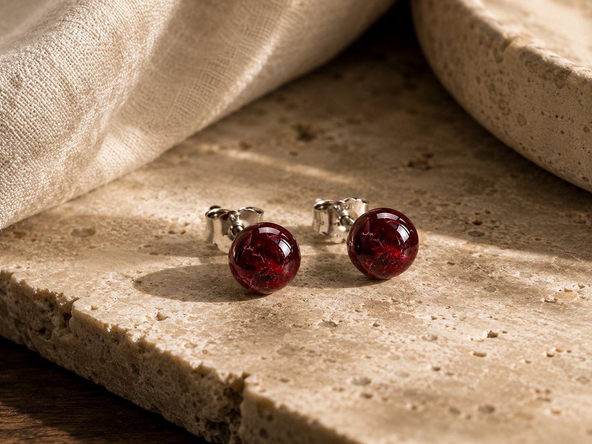 Lava Falls Red Small Studs
