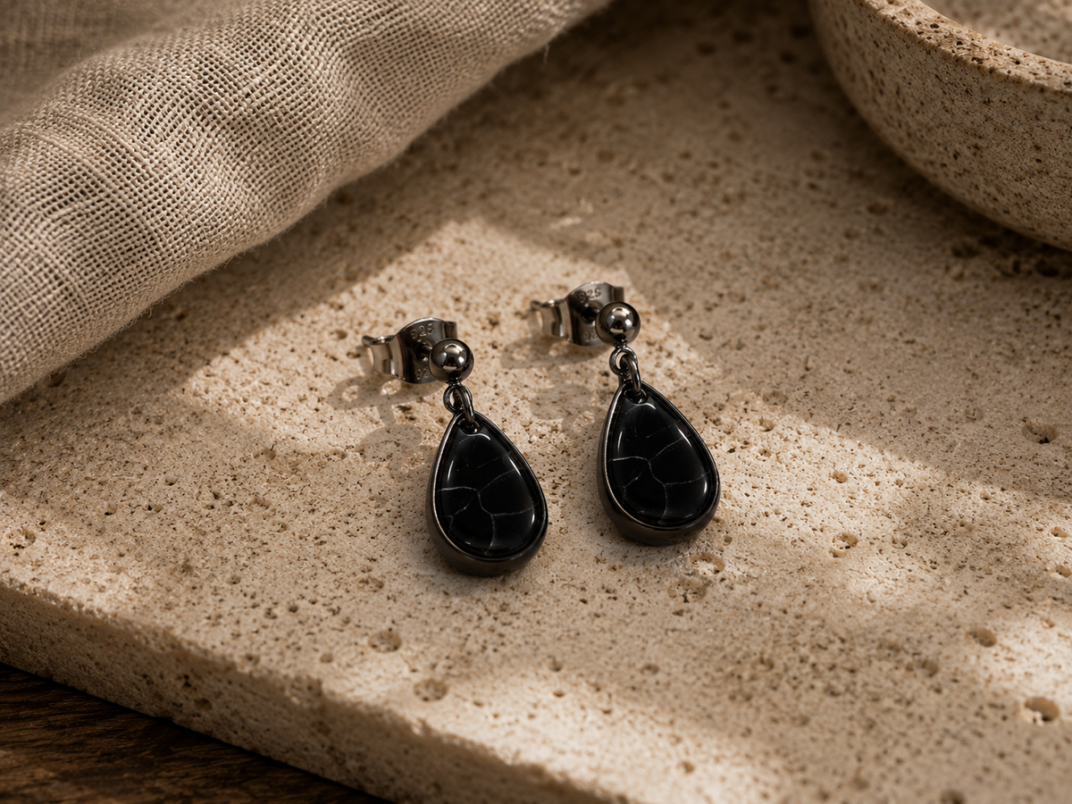 Midnight Onyx Stud Teardrop