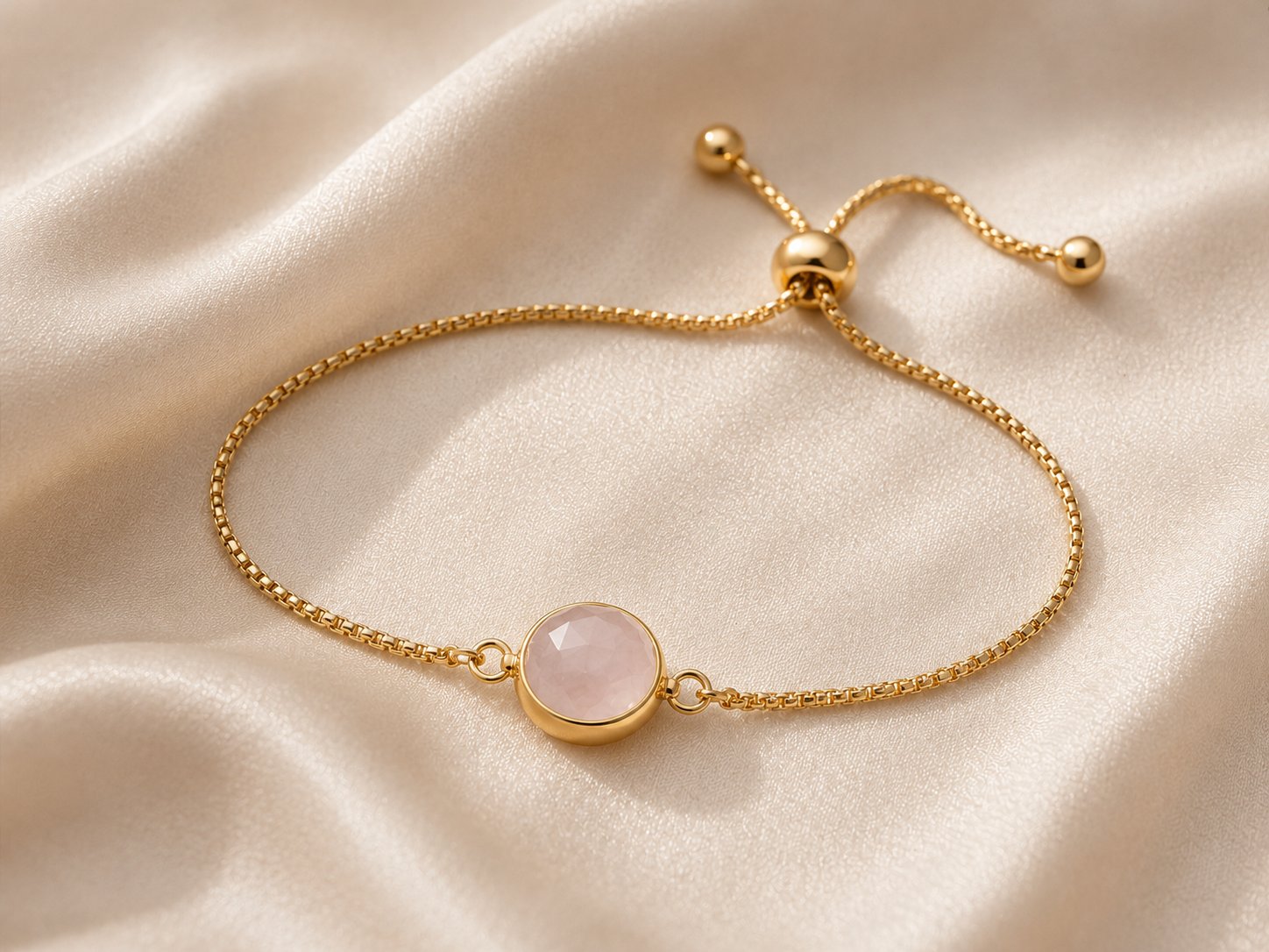 Rose Quartz Adjustable Bracelet