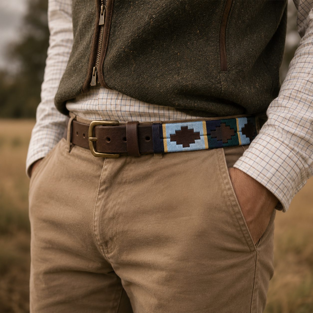 Polo Belt - Blue and Green