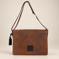 Peter Brown Leather Messenger Bag