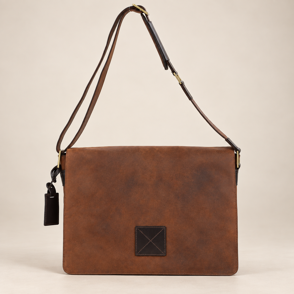 Peter Brown Leather Messenger Bag