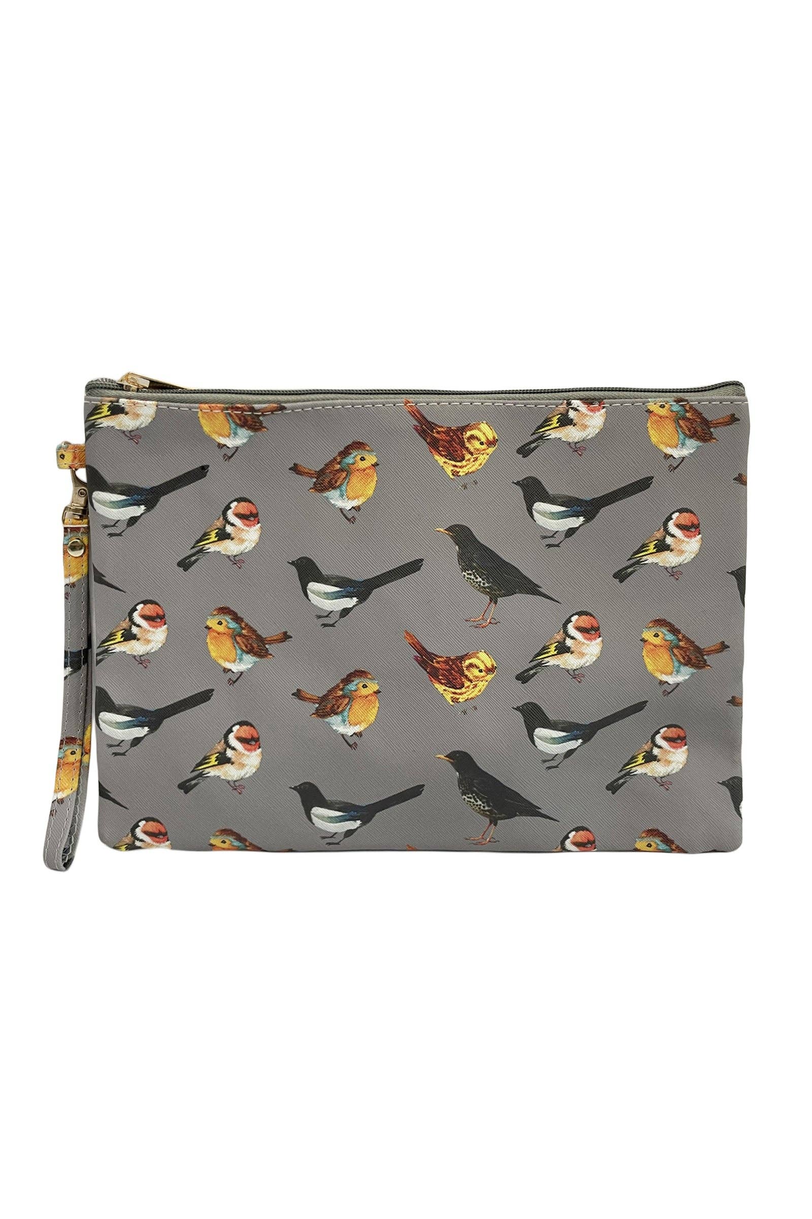 British Wildlife Bird Print Bag Collection - Grey: Clutch