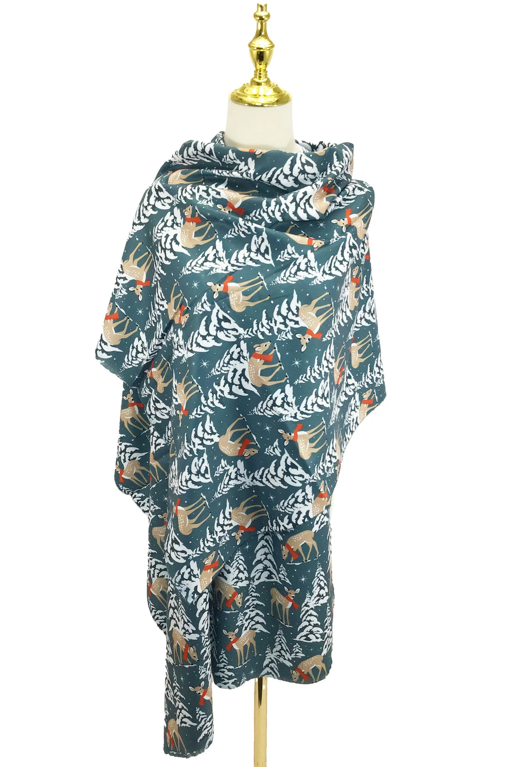 Sea Green Winter Woodland Wool Scarf