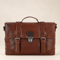 Milled Tan Leather Messenger Bag