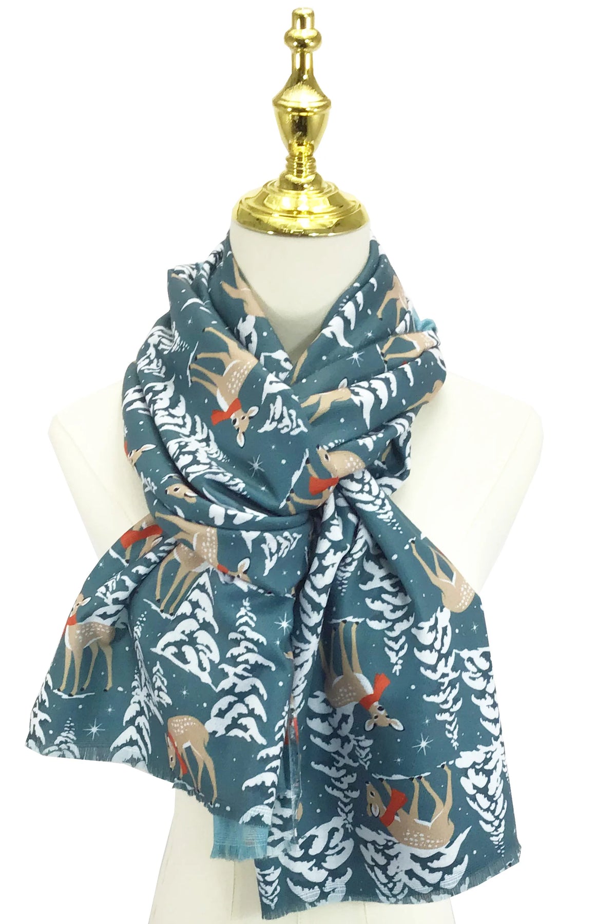 Sea Green Winter Woodland Wool Scarf