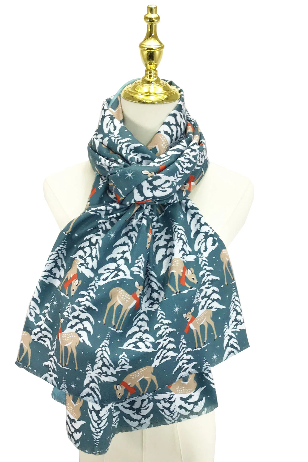 Sea Green Winter Woodland Wool Scarf