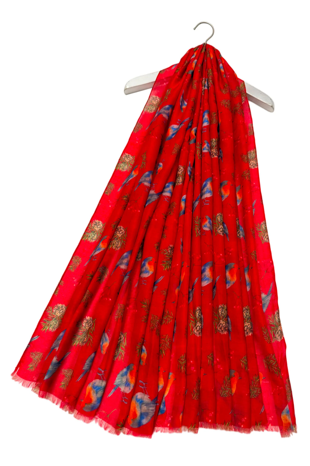 Crimson Robin & Winter Berry Scarf
