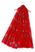 Crimson Robin & Winter Berry Scarf