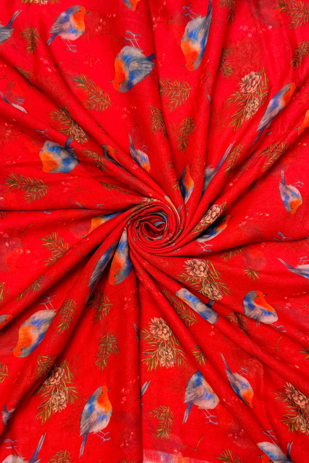 Crimson Robin & Winter Berry Scarf