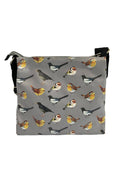 British Wildlife Bird Print Bag Collection - Grey: Cross Body