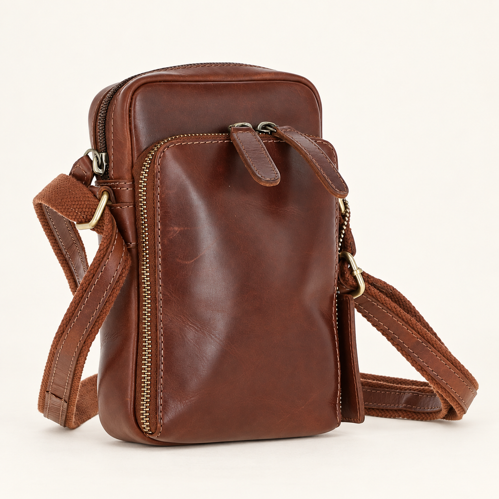 Chestnut Leather Crossbody Bag
