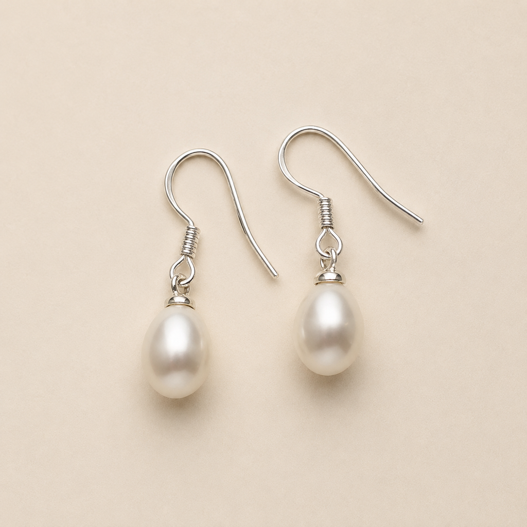 Sterling Silver Freshwater Pearl Drop Earrings