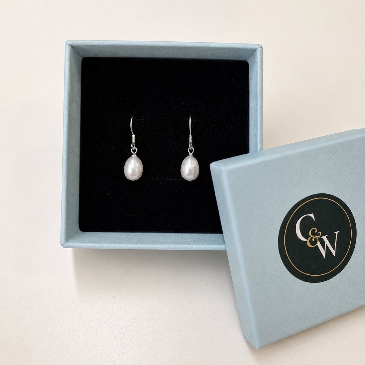 Sterling Silver Freshwater Pearl Drop Earrings