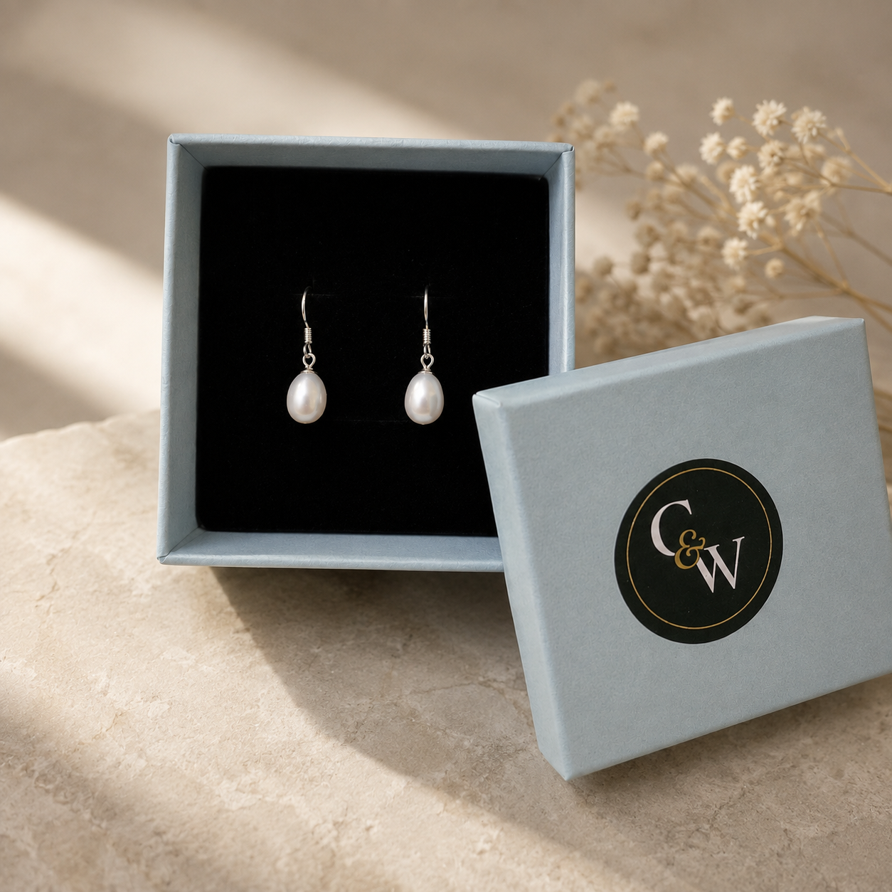 Sterling Silver Freshwater Pearl Drop Earrings
