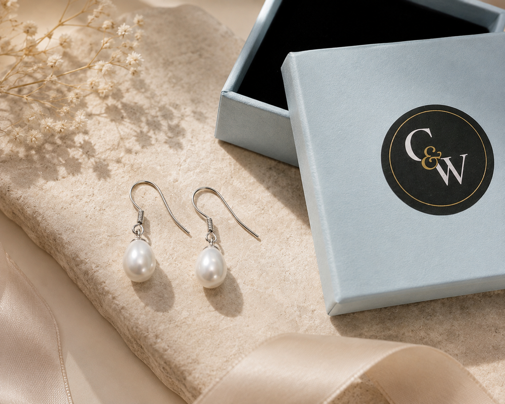 Sterling Silver Freshwater Pearl Drop Earrings