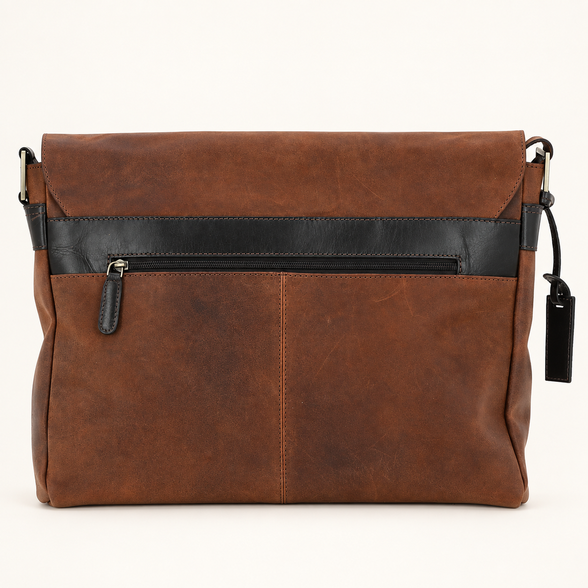 Peter Brown Leather Messenger Bag