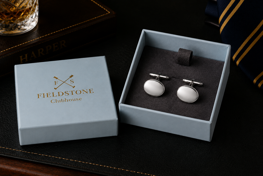 Silver Oval Cufflinks
