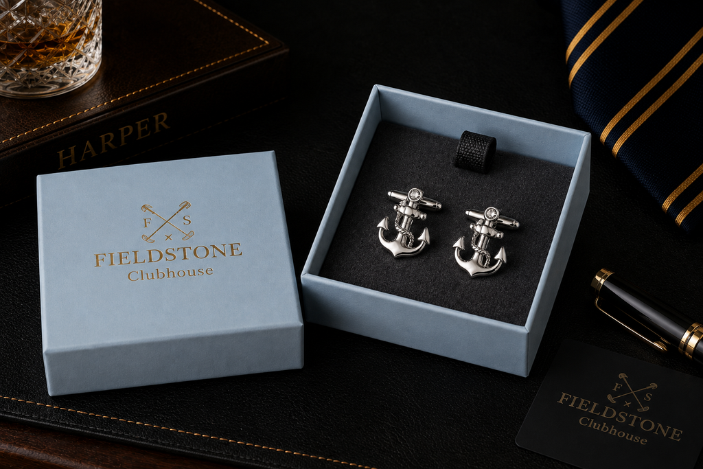 Silver Anchor Cufflinks